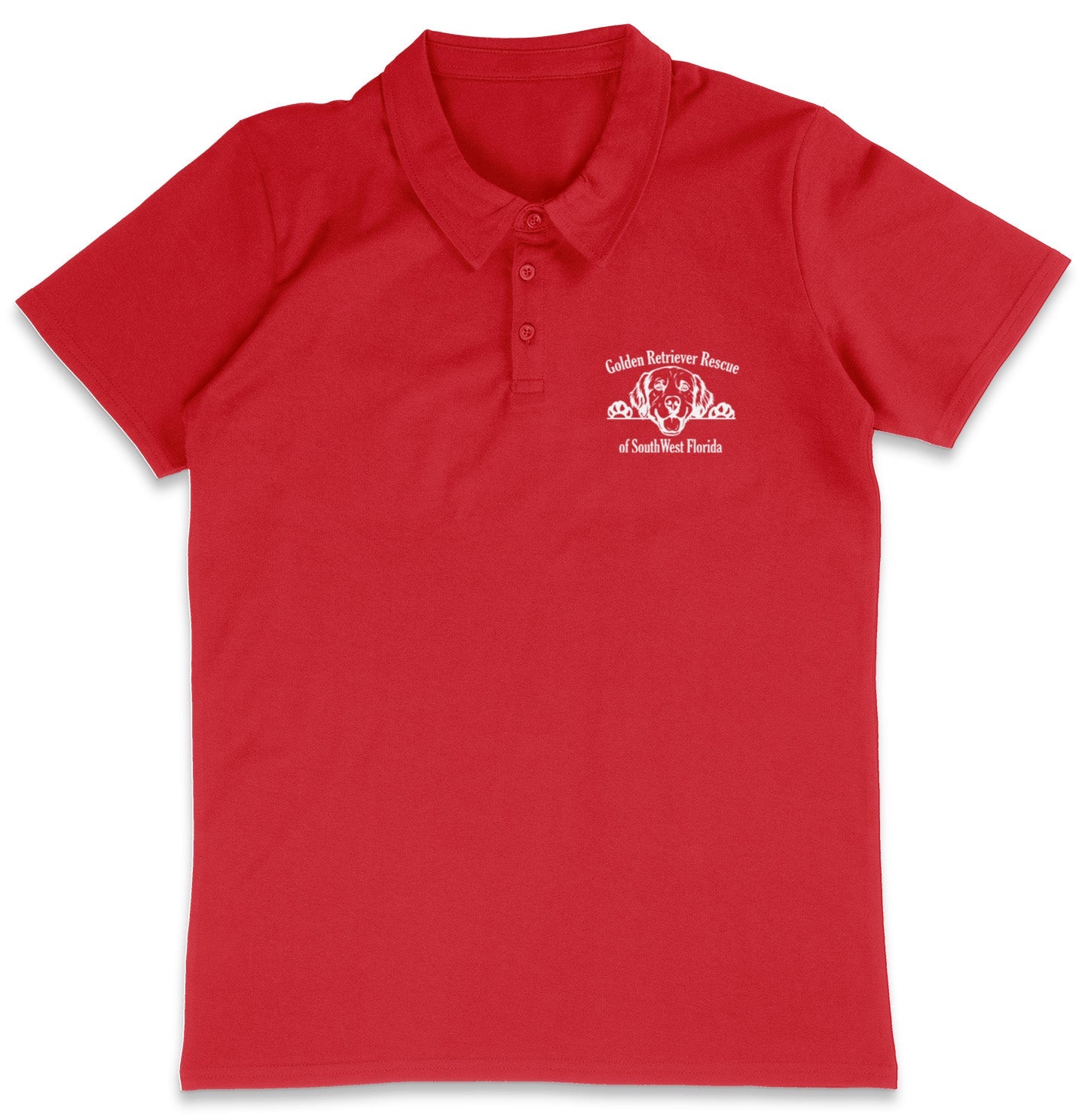 GRRSWF Paws Up LC Logo - Adult Micro-Mesh Polo - Light Blue - Medium - Red