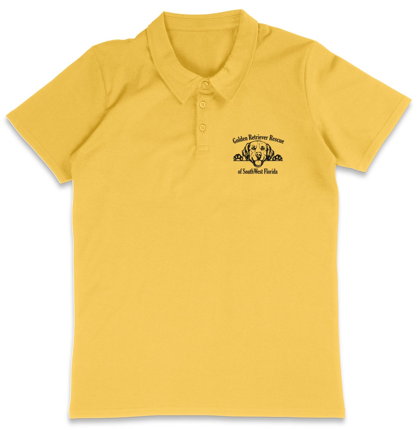 GRRSWF Paws Up LC Logo - Adult Micro-Mesh Polo - Light Blue - Large - Yellow
