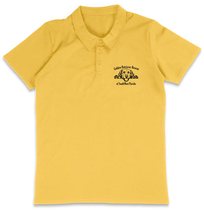 GRRSWF Paws Up LC Logo - Adult Micro-Mesh Polo - Light Blue - Large - Yellow