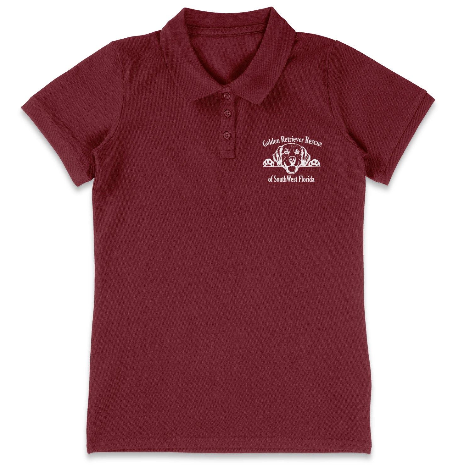 GRRSWF Paws Up LC Logo - Women's Micro-Mesh Polo - Maroon - X-Large - Sizes