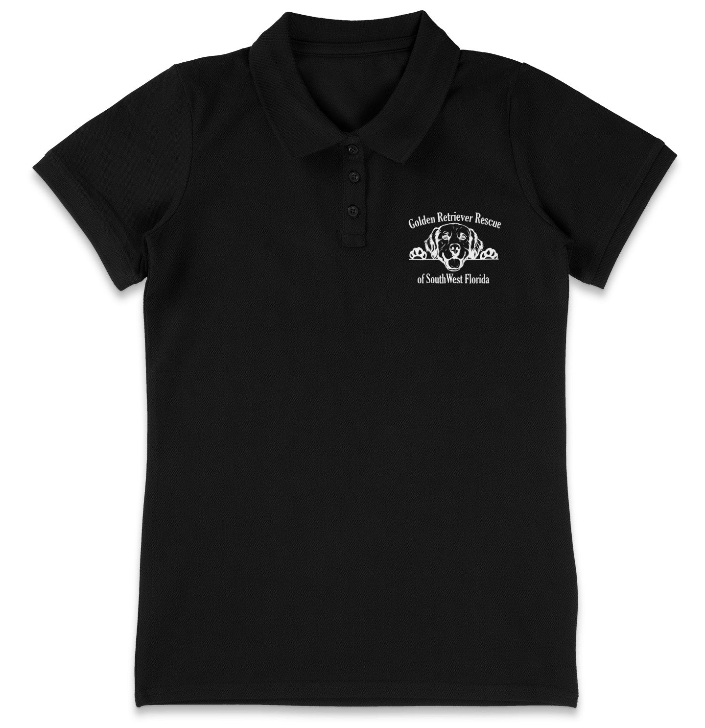 GRRSWF Paws Up LC Logo - Women's Micro-Mesh Polo - Maroon - 2X-Large - Black