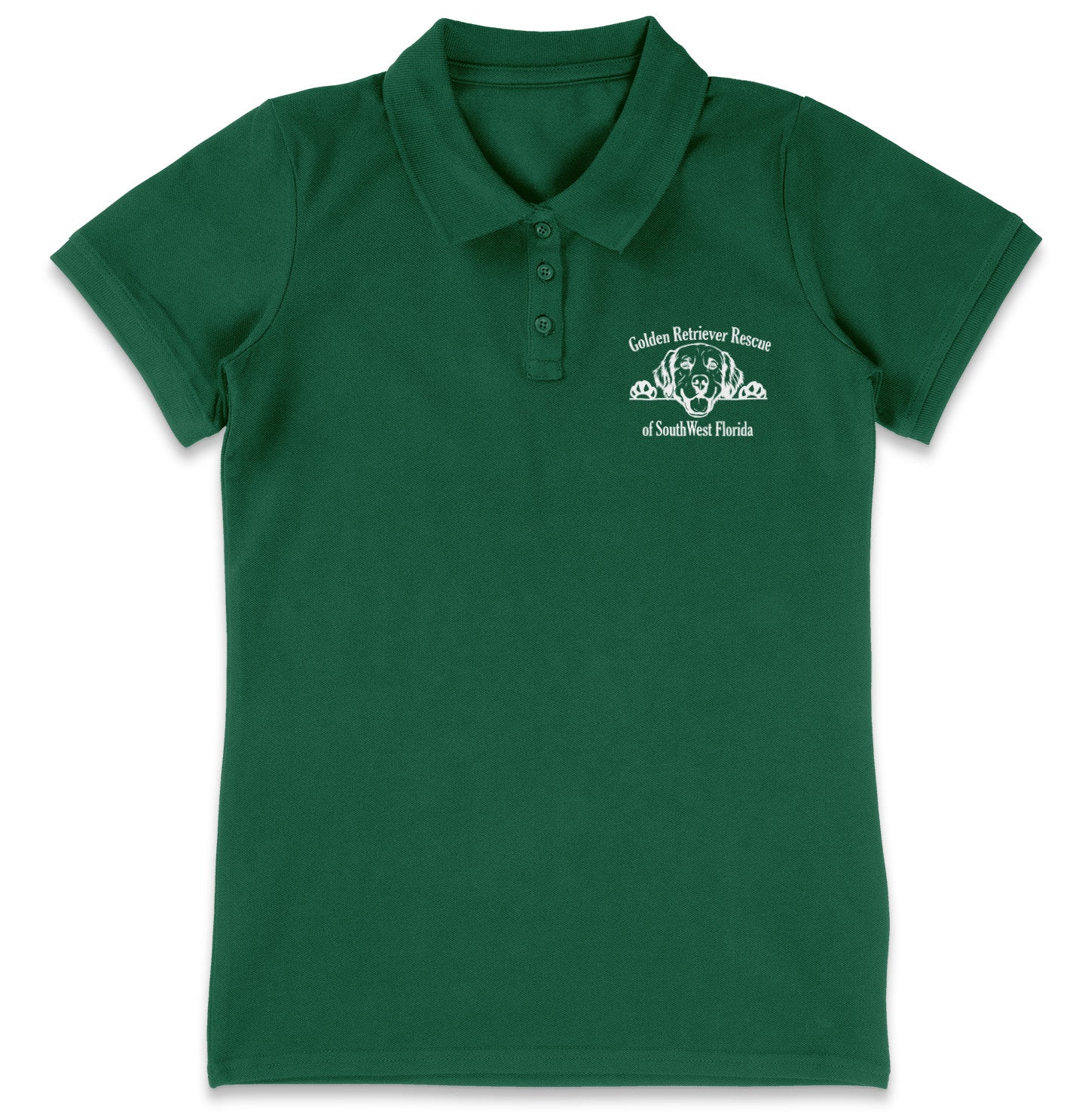 GRRSWF Paws Up LC Logo - Women's Micro-Mesh Polo - Maroon - 3X-Large - Forest Green