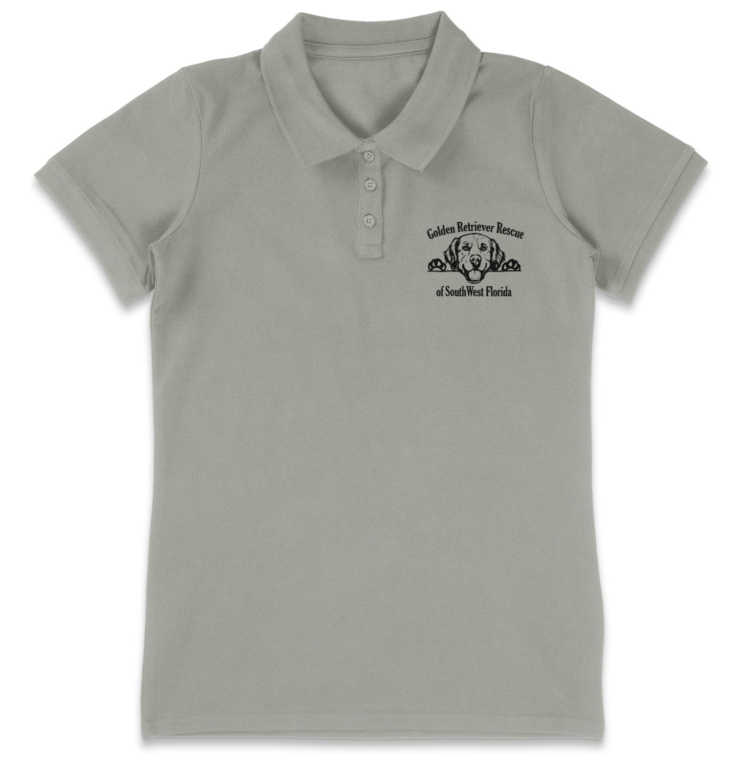 GRRSWF Paws Up LC Logo - Women's Micro-Mesh Polo - Light Blue - Small - Grey