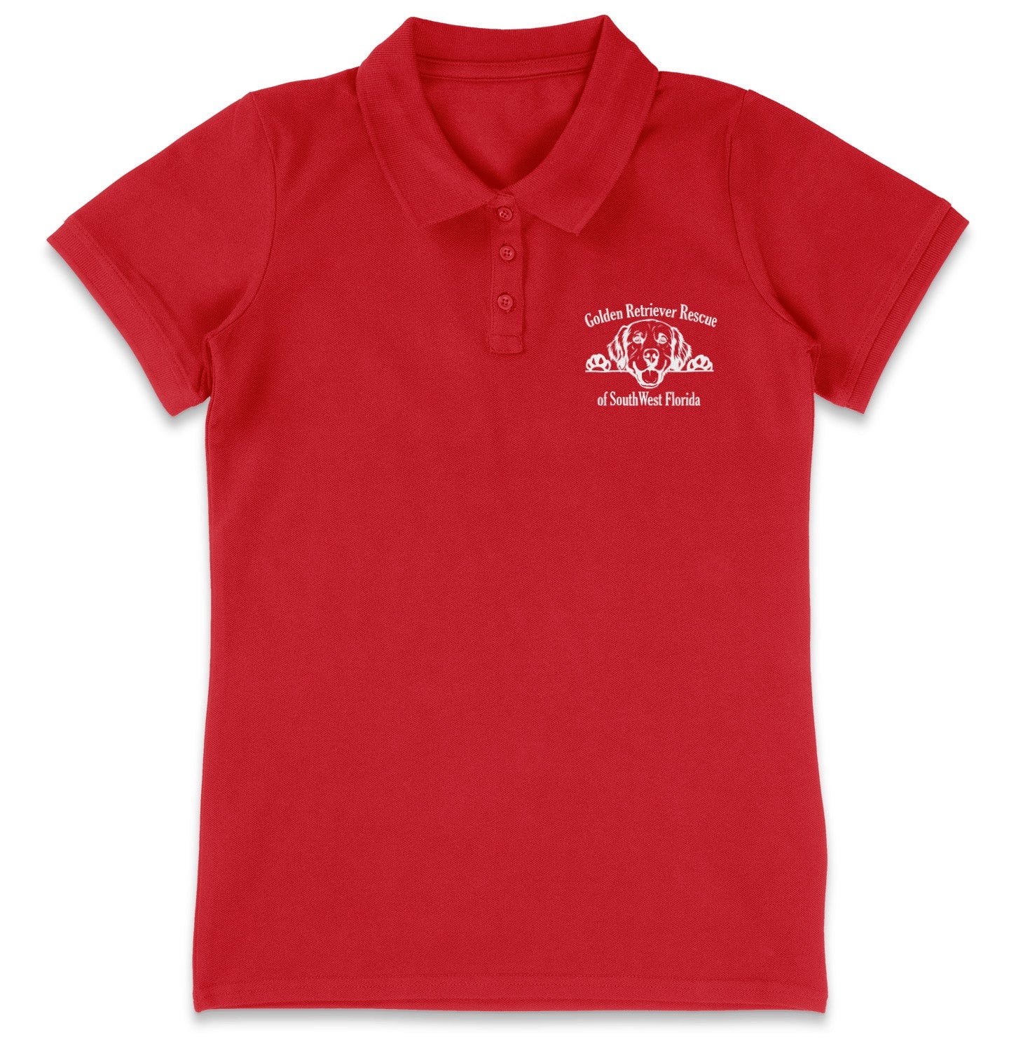 GRRSWF Paws Up LC Logo - Women's Micro-Mesh Polo - Light Blue - Medium - Red