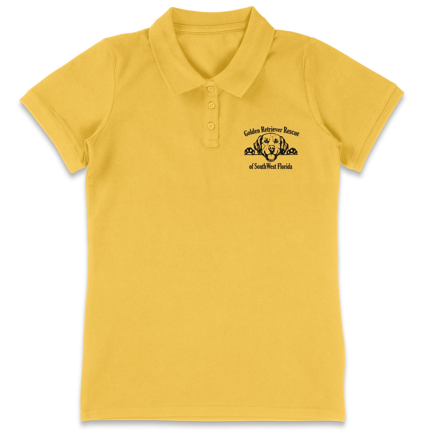 GRRSWF Paws Up LC Logo - Women's Micro-Mesh Polo - Light Blue - Large - Yellow