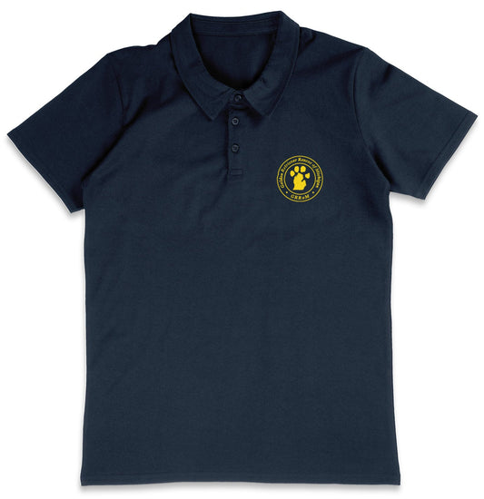 Golden Retriever Rescue of Michigan LC Logo - Adult Micro-Mesh Polo - Black - Medium - Graphic