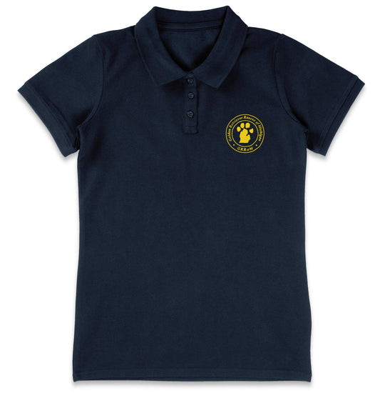 Golden Retriever Rescue of Michigan LC Logo - Women's Micro-Mesh Polo - Black - Medium - Graphic