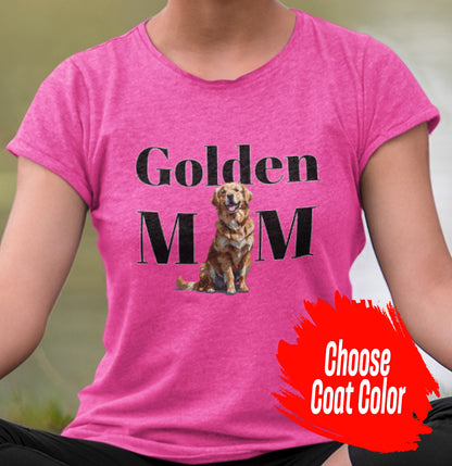 Golden Mom Illustration - Personalized Custom Women's Tri-Blend T-Shirt