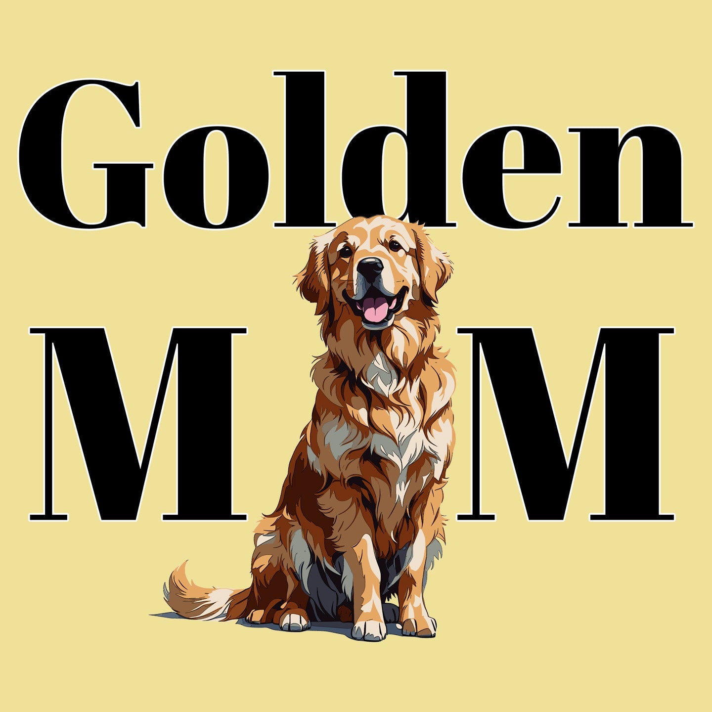 Golden Mom Illustration - Women's Fitted T-Shirt