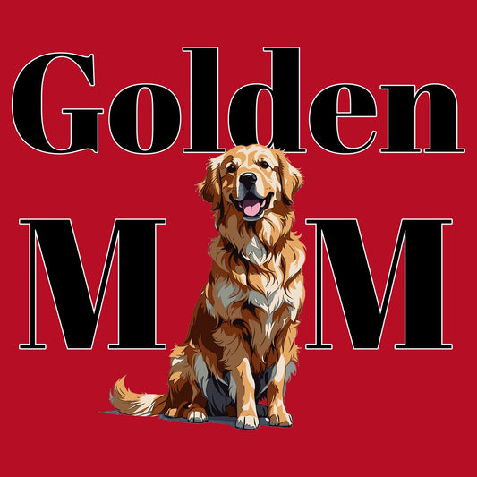 Golden Mom Illustration - Personalized Custom Women's V-Neck T-Shirt