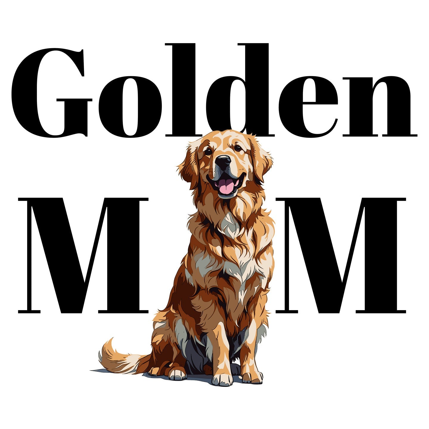 Golden Mom Illustration - Personalized Custom Adult Unisex T-Shirt