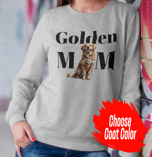 Golden Mom Illustration - Personalized Custom Adult Unisex Crewneck Sweatshirt