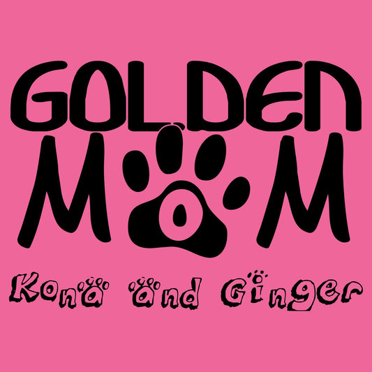 Golden Mom Paw Text - Women's Tri-Blend T-Shirt