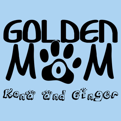 Golden Mom Paw Text - Personalized Custom Women's Fitted T-Shirt