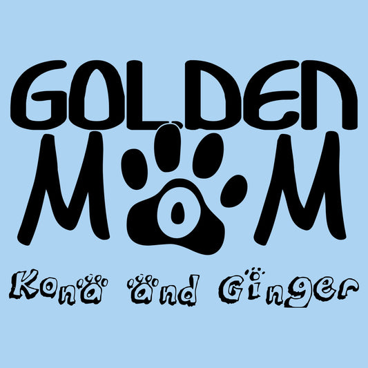 Golden Mom Paw Text - Personalized Custom Women's Fitted T-Shirt