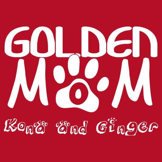 Golden Mom Paw Text - Personalized Custom Women's V-Neck T-Shirt
