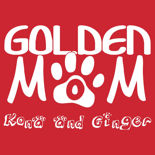 Golden Mom Paw Text - Personalized Custom Adult Unisex T-Shirt