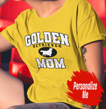 Golden Retriever Mom or Dad Sport Arch - Personalized Custom Adult Unisex T-Shirt