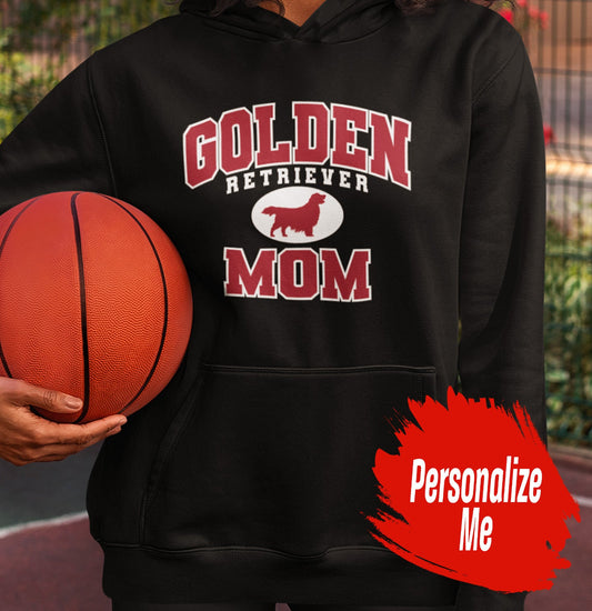 Golden Retriever Mom or Dad Sport Arch - Personalized Custom Adult Unisex Hoodie Sweatshirt