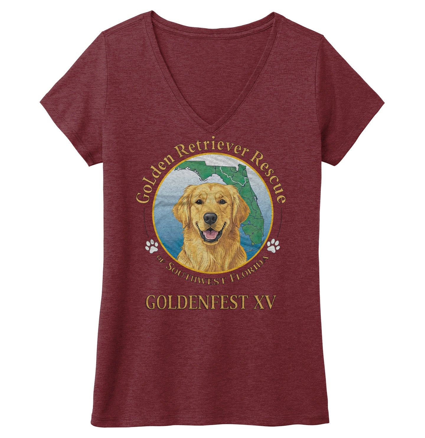 Goldenfest XV - Women's Tri-Blend T-Shirt - Maroon - Large - Specs