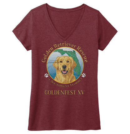 Goldenfest XV - Women's Tri-Blend T-Shirt - Maroon - Large - Specs