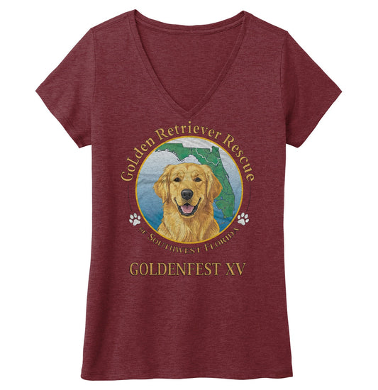 Goldenfest XV - Women's Tri-Blend T-Shirt - Maroon - Large - Specs