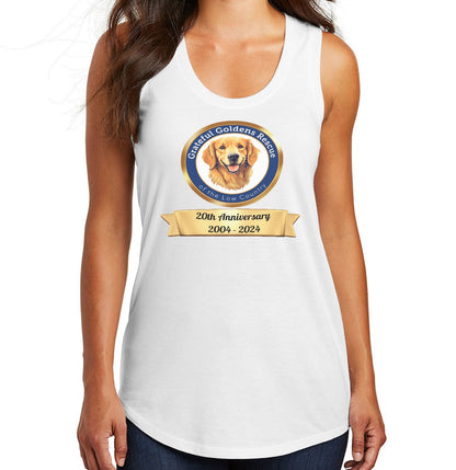 Grateful Golden Rescue 20th Anniversary Logo - Women's Tri-Blend Racerback Tank