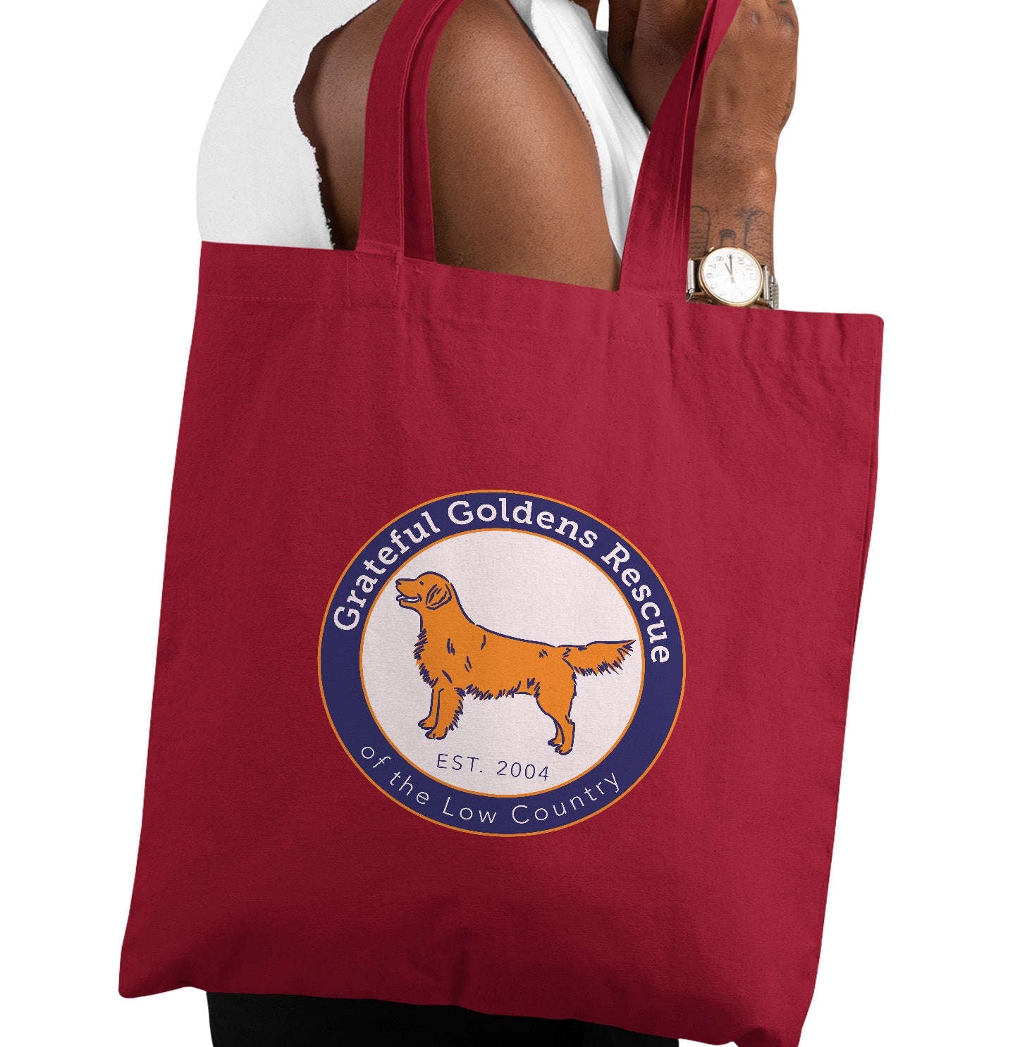 Grateful Golden Rescue Logo - Cotton Canvas Tote