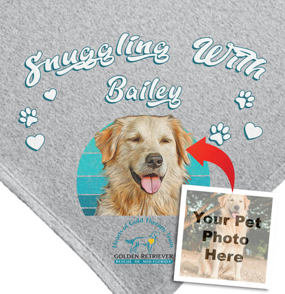 Snuggling With My Pet Hearts of Gold - Personalized Custom Fleece Sweatshirt Blanket