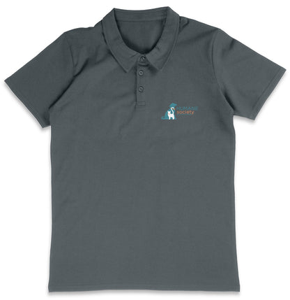 Humane Society Greater Savannah LC Logo - Adult Micro-Mesh Polo - Light Blue - Small - Grey