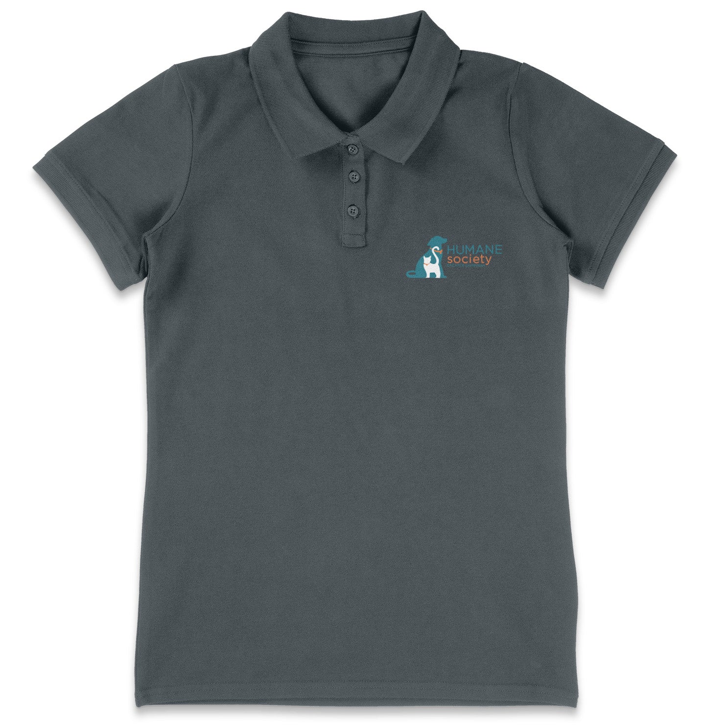 Humane Society Greater Savannah LC Logo - Women's Micro-Mesh Polo - Light Blue - Small - Grey