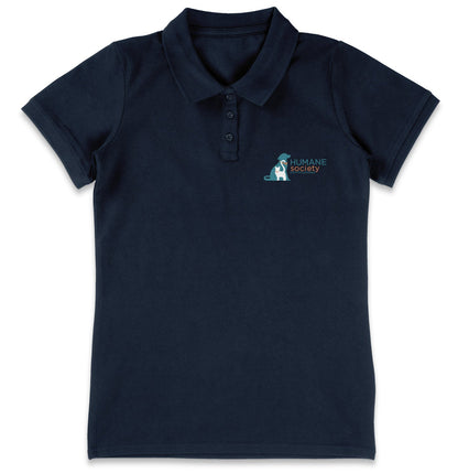 Humane Society Greater Savannah LC Logo - Women's Micro-Mesh Polo - Light Blue - Large - Yellow