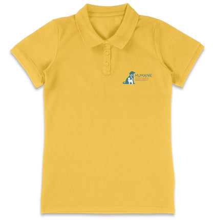 Humane Society Greater Savannah LC Logo - Women's Micro-Mesh Polo - Light Blue - X-Large - White