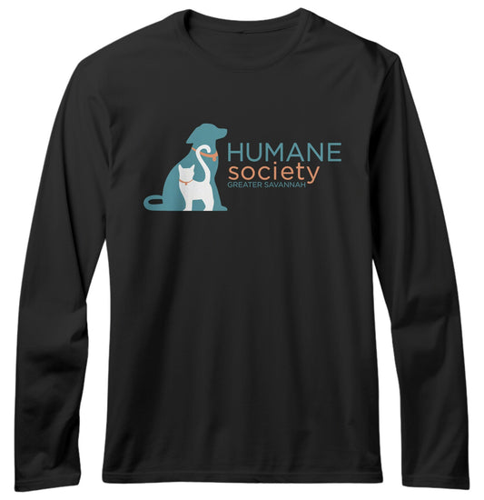 Humane Society Greater Savannah Logo - Adult Unisex Long Sleeve T-Shirt - Grey - X-Large - Sizes