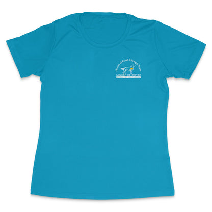 Hearts of Gold Left Chest Logo - Women's Dri-Fit T-shirt - Tropical Blue - Large - Specs