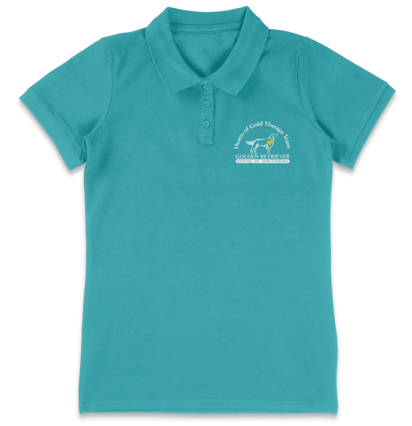 Hearts of Gold Left Chest Logo - Women's Micro-Mesh Polo - Tropical Blue - Large - Specs