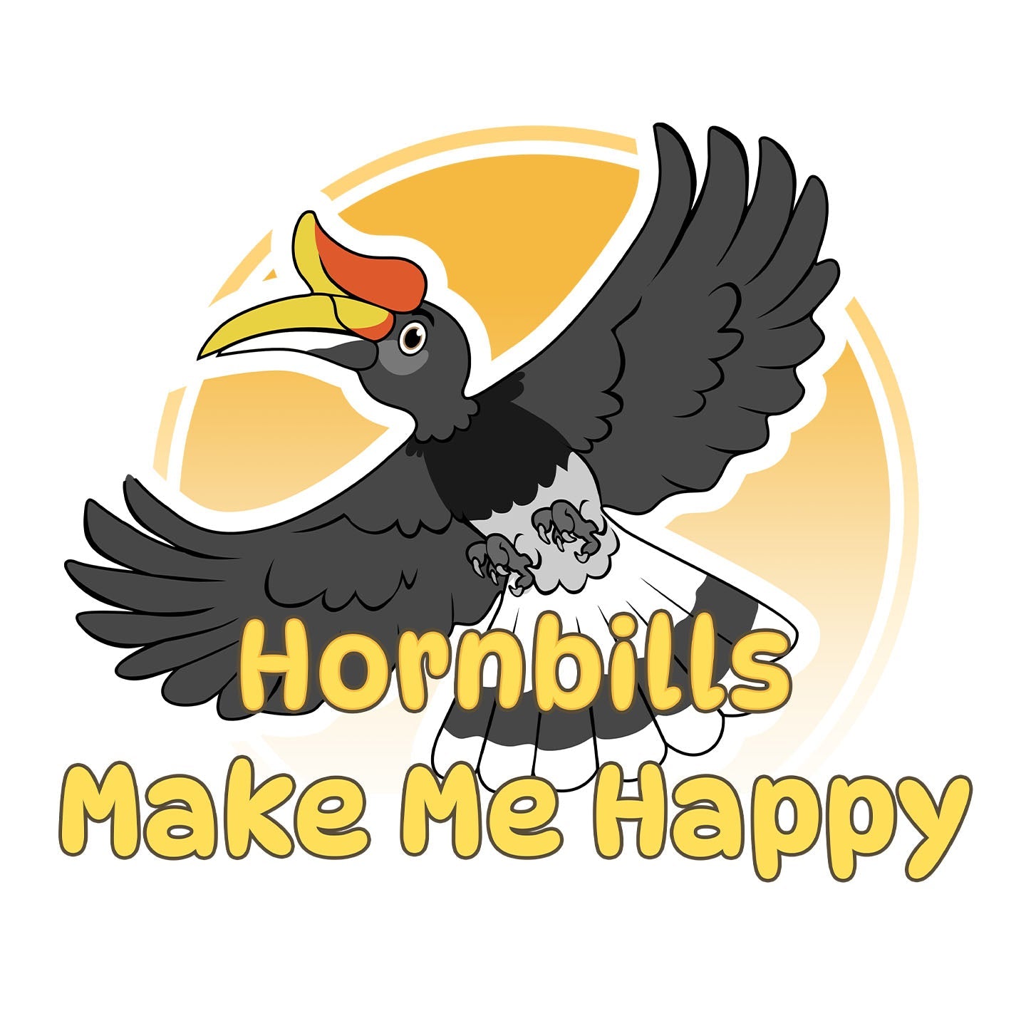 Hornbill Toon Make Me Happy - Adult Unisex T-Shirt - Graphic