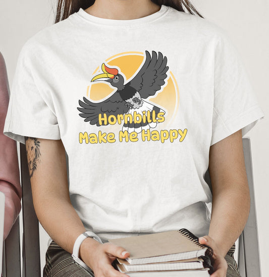 Hornbill Toon Make Me Happy - Adult Unisex T-Shirt - Main