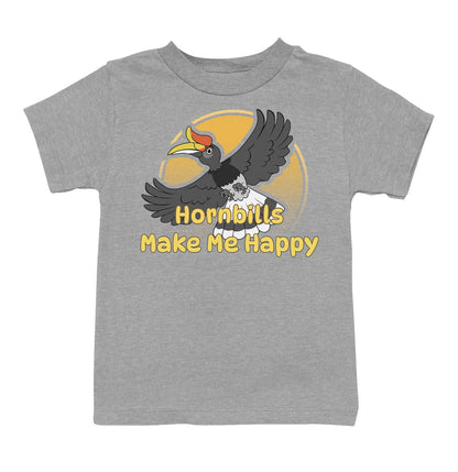 Hornbill Toon Make Me Happy - Toddler Unisex T-Shirt - Grey