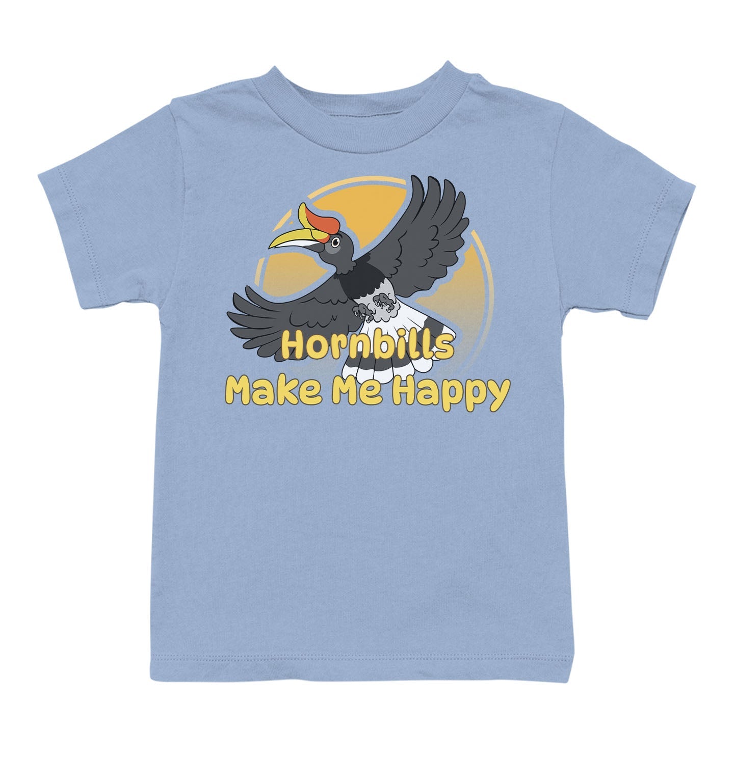 Hornbill Toon Make Me Happy - Toddler Unisex T-Shirt - Light Blue