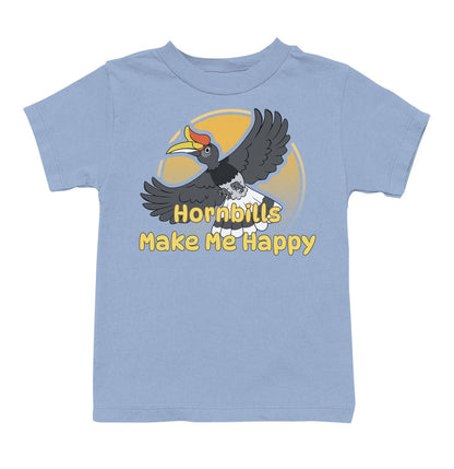 Hornbill Toon Make Me Happy - Toddler Unisex T-Shirt - Light Blue