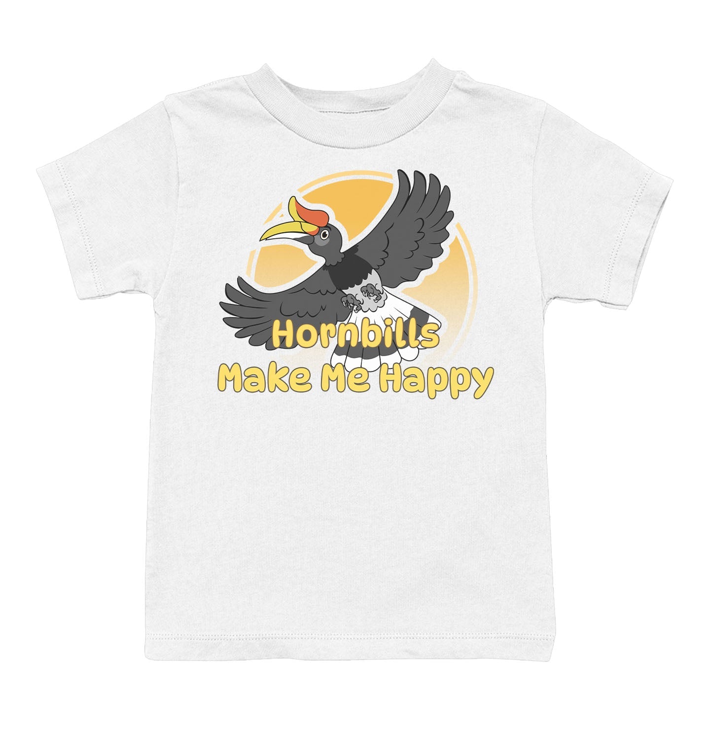 Hornbill Toon Make Me Happy - Toddler Unisex T-Shirt - White