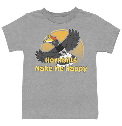 Hornbill Toon Make Me Happy - Kids' Unisex T-Shirt - Grey