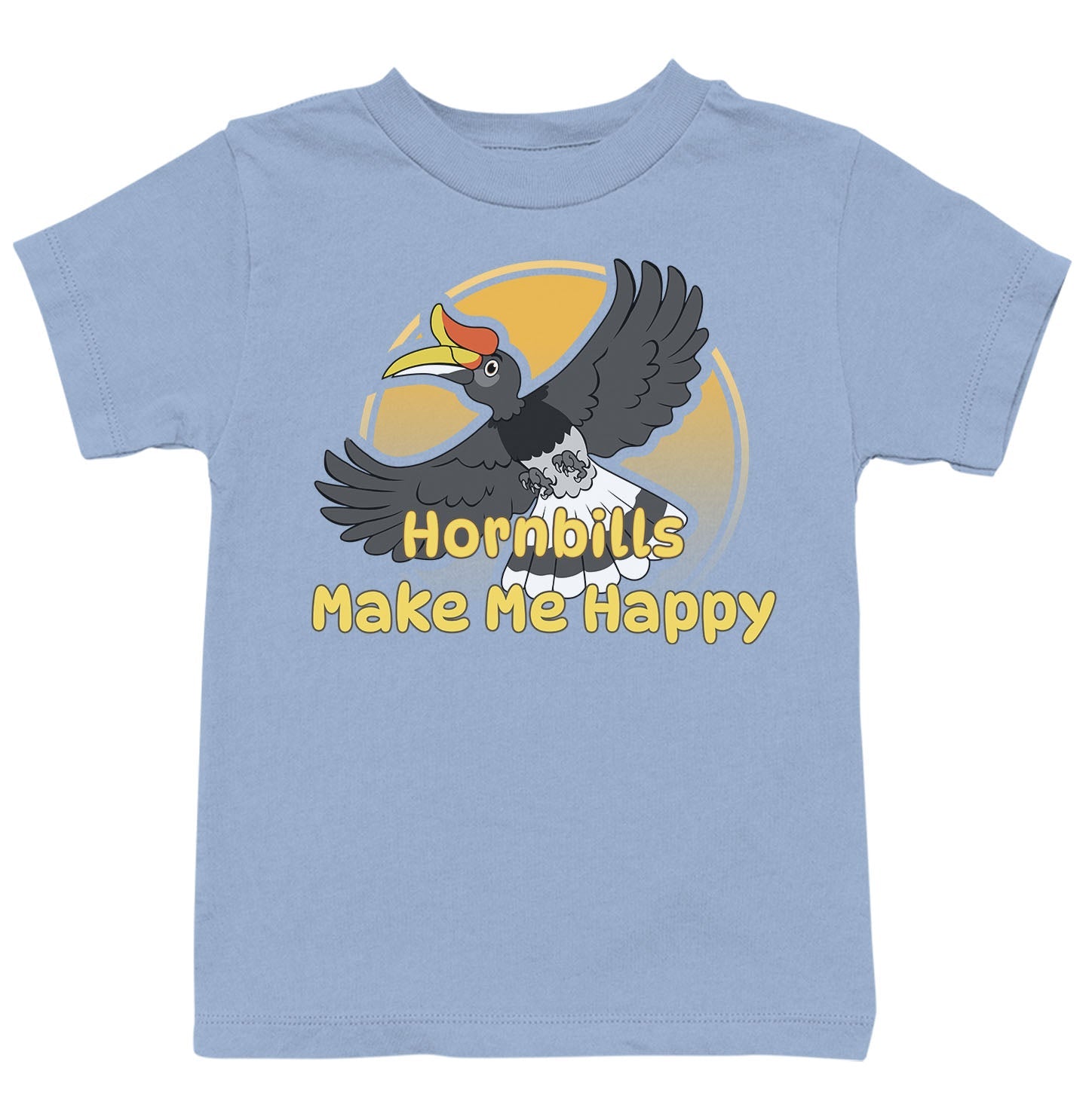 Hornbill Toon Make Me Happy - Kids' Unisex T-Shirt - Light Blue