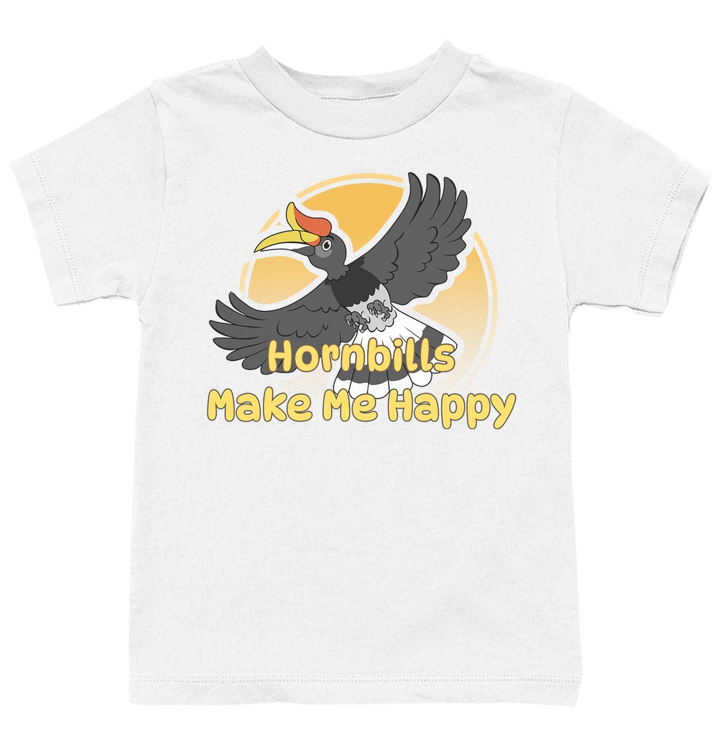 Hornbill Toon Make Me Happy - Kids' Unisex T-Shirt - White