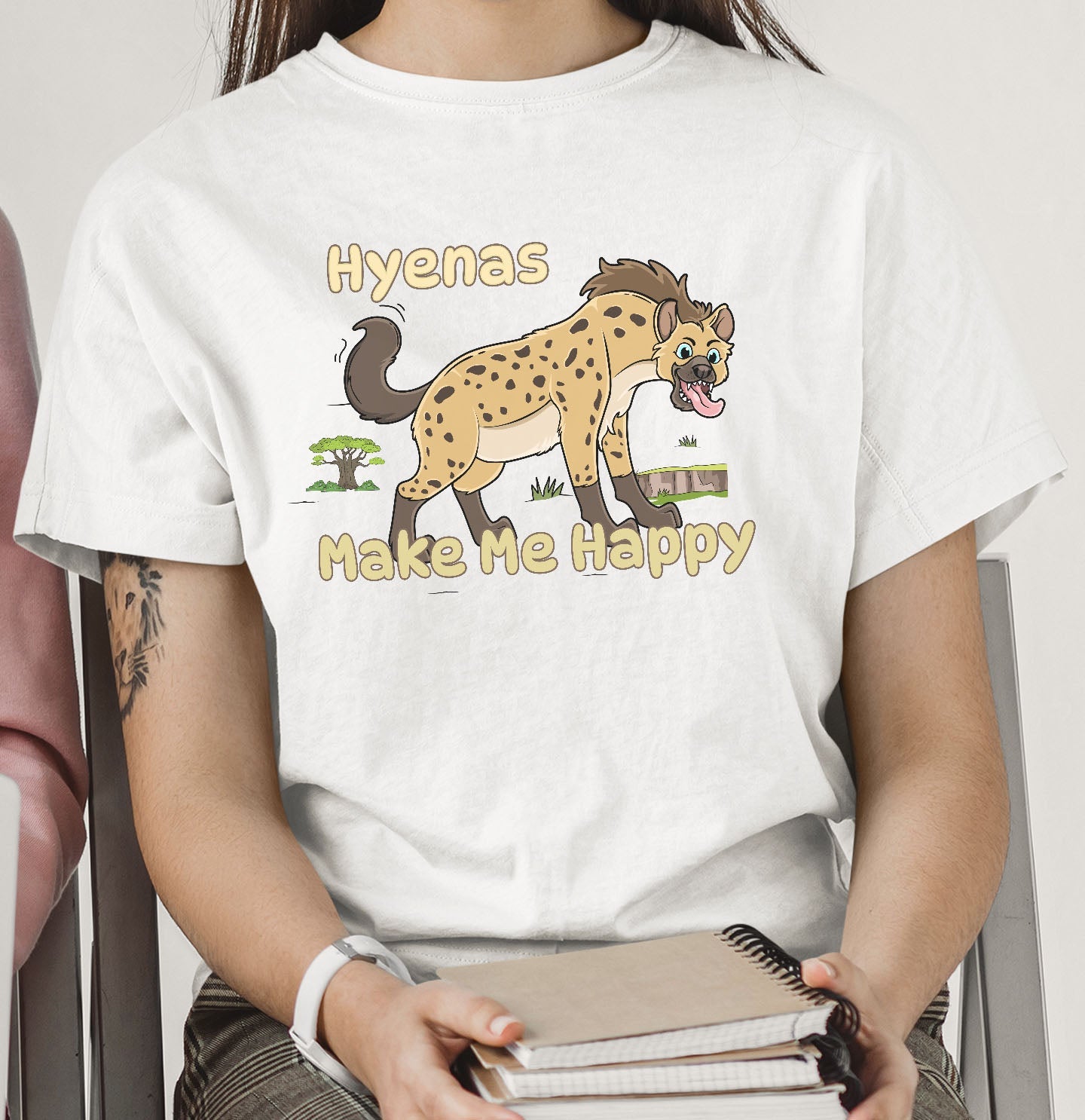 Hyena Toon Make Me Happy - Adult Unisex T-Shirt - Main