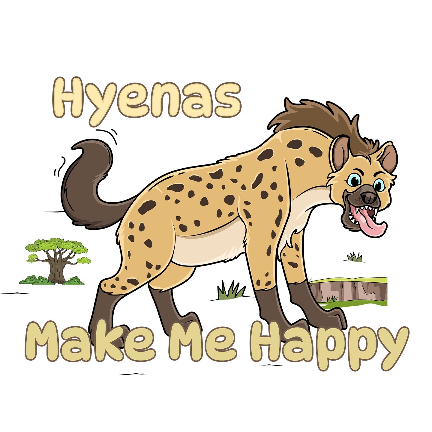 Hyena Toon Make Me Happy - Toddler Unisex T-Shirt - Graphic