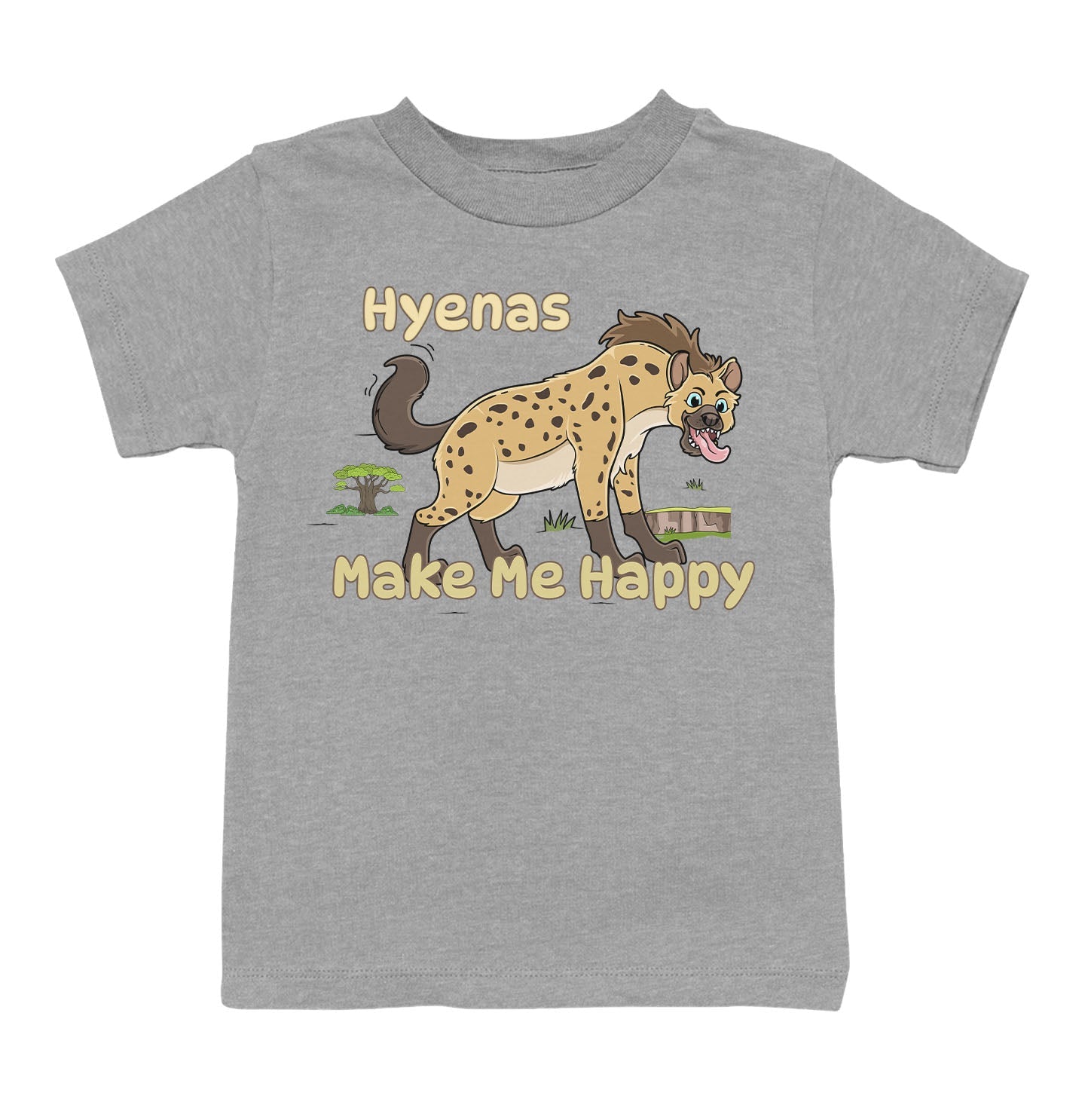 Hyena Toon Make Me Happy - Toddler Unisex T-Shirt - Grey