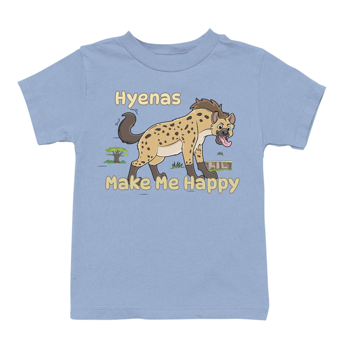 Hyena Toon Make Me Happy - Toddler Unisex T-Shirt - Light Blue