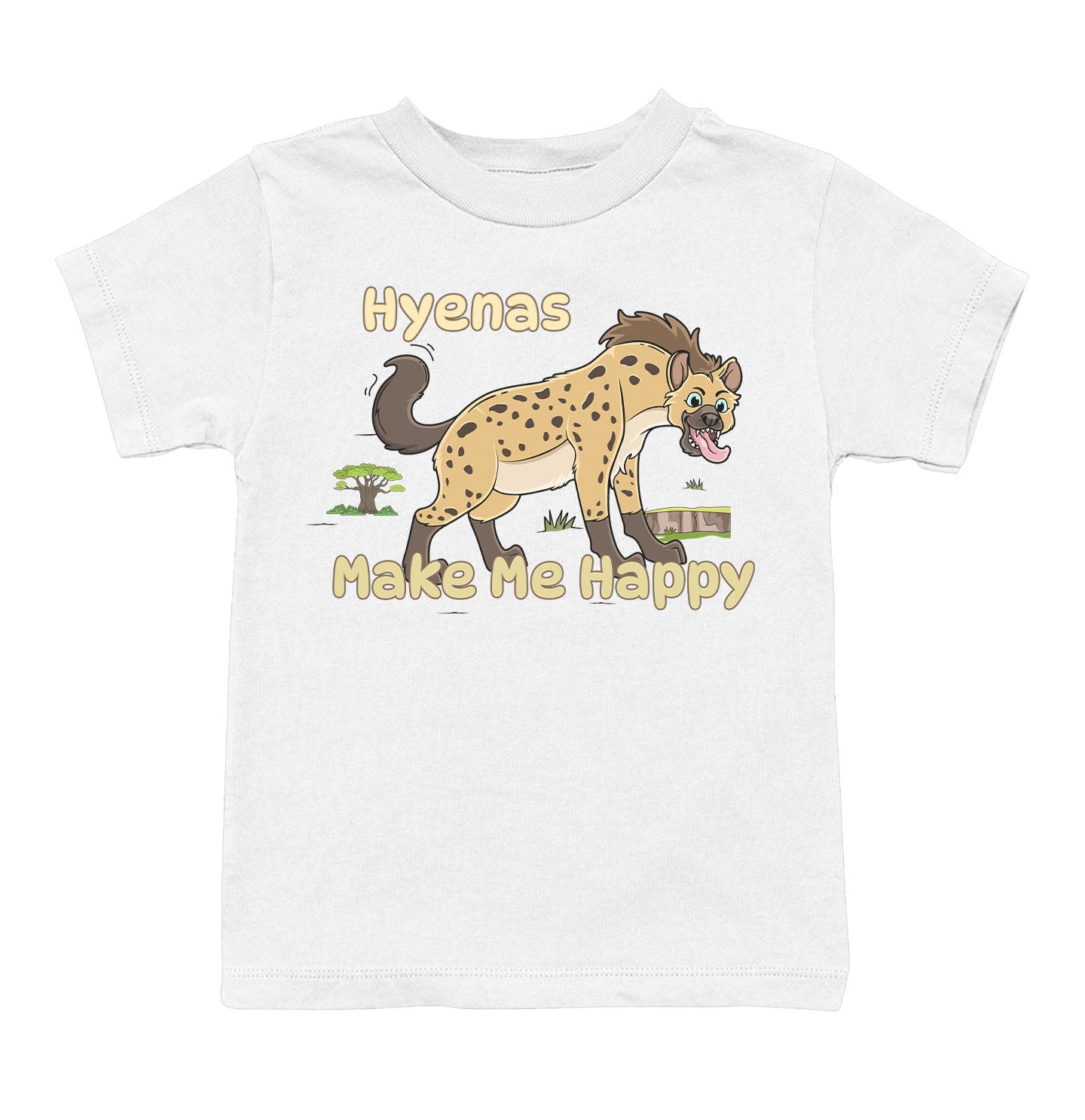 Hyena Toon Make Me Happy - Toddler Unisex T-Shirt - White